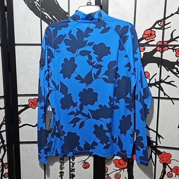 G/FORE Tonal Floral Luxe Quarter Zip Mid Layer Pullover Sweatshirt Small New - Picture 10 of 11